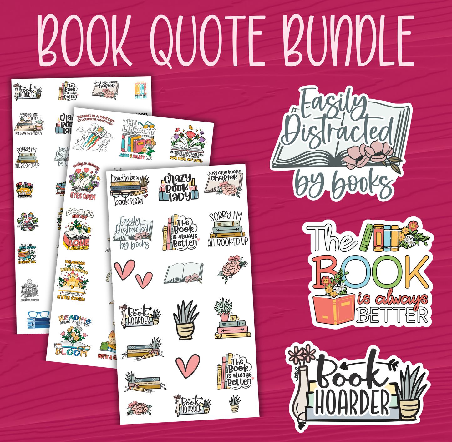 Book Quote Sticker Bundle